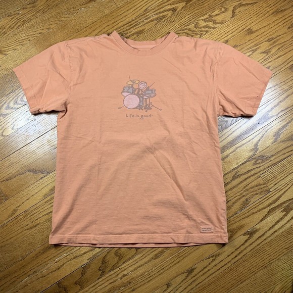 Life is Good Other - Life Is Good Jake Drummer Crusher Mens Medium Orange Rare